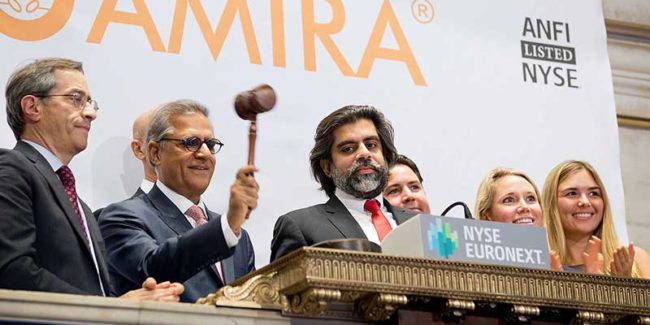 Mr. Anil Chanana with Mr. Karan A Chanana at ANFI NYSE listing